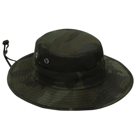 Midnight Woodland Camo Boonie Hat With Adjustable Chin Strap