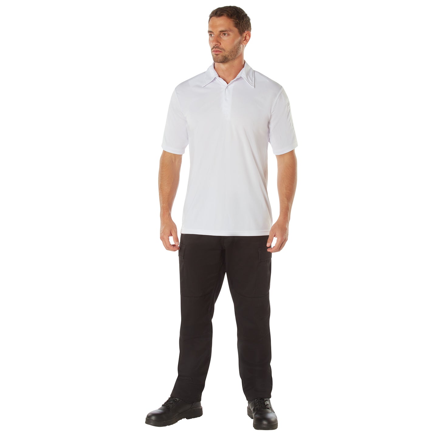 Men's Short Sleeve Tactical Performance White Polo Shirt