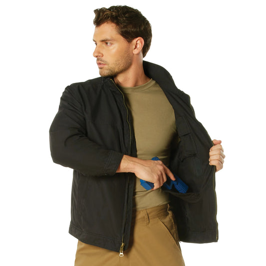 Men's Lightweight Concealed Carry Jacket - Black Tactical Coat by Rothco