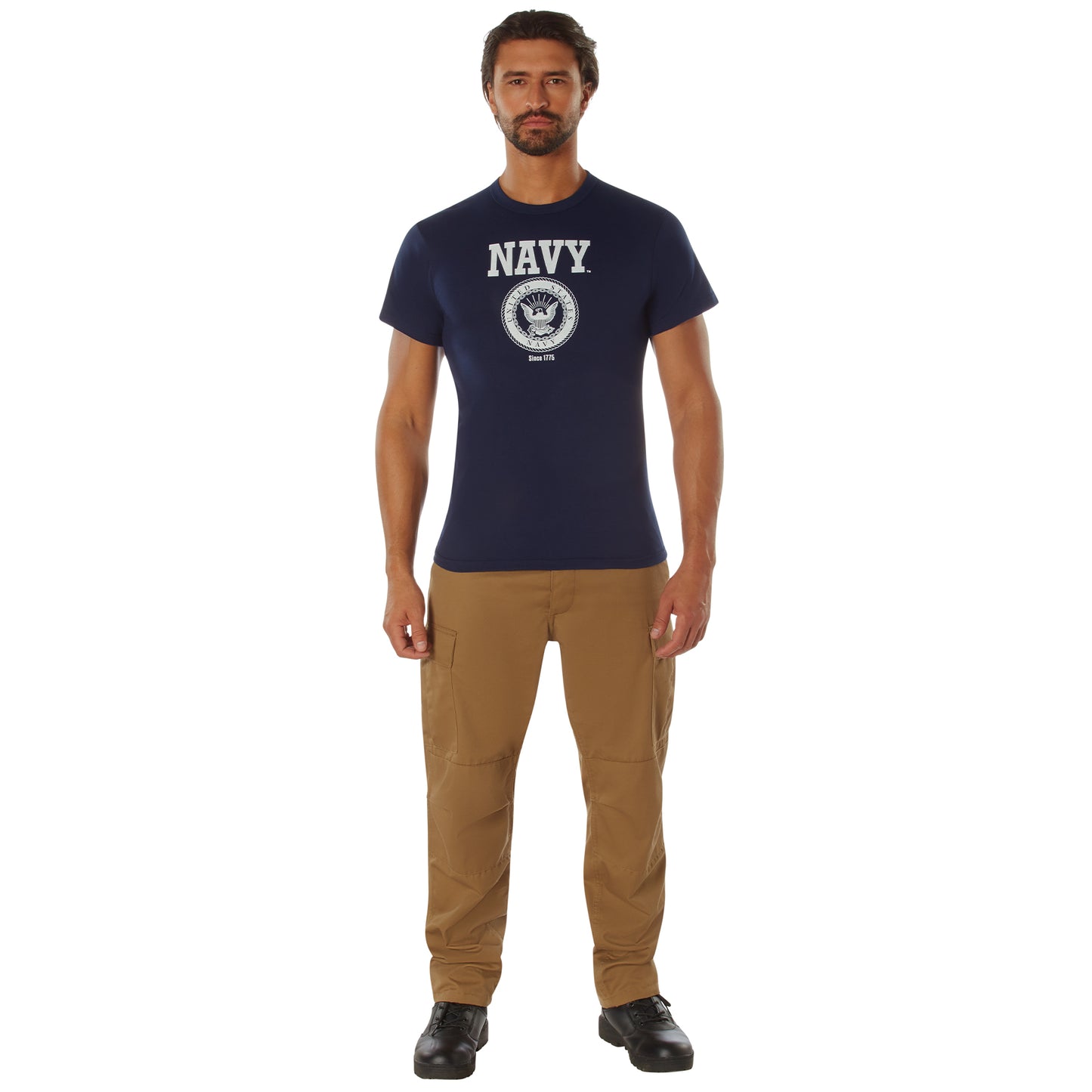 Mens USA Navy Emblem Tee Shirt - Rothco Dark Blue US NAVY TShirts