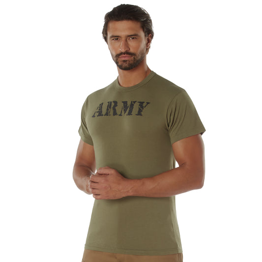 Vintage Army T-Shirt Mens Olive Drab OD Gym Undershirt PT Tee Shirt
