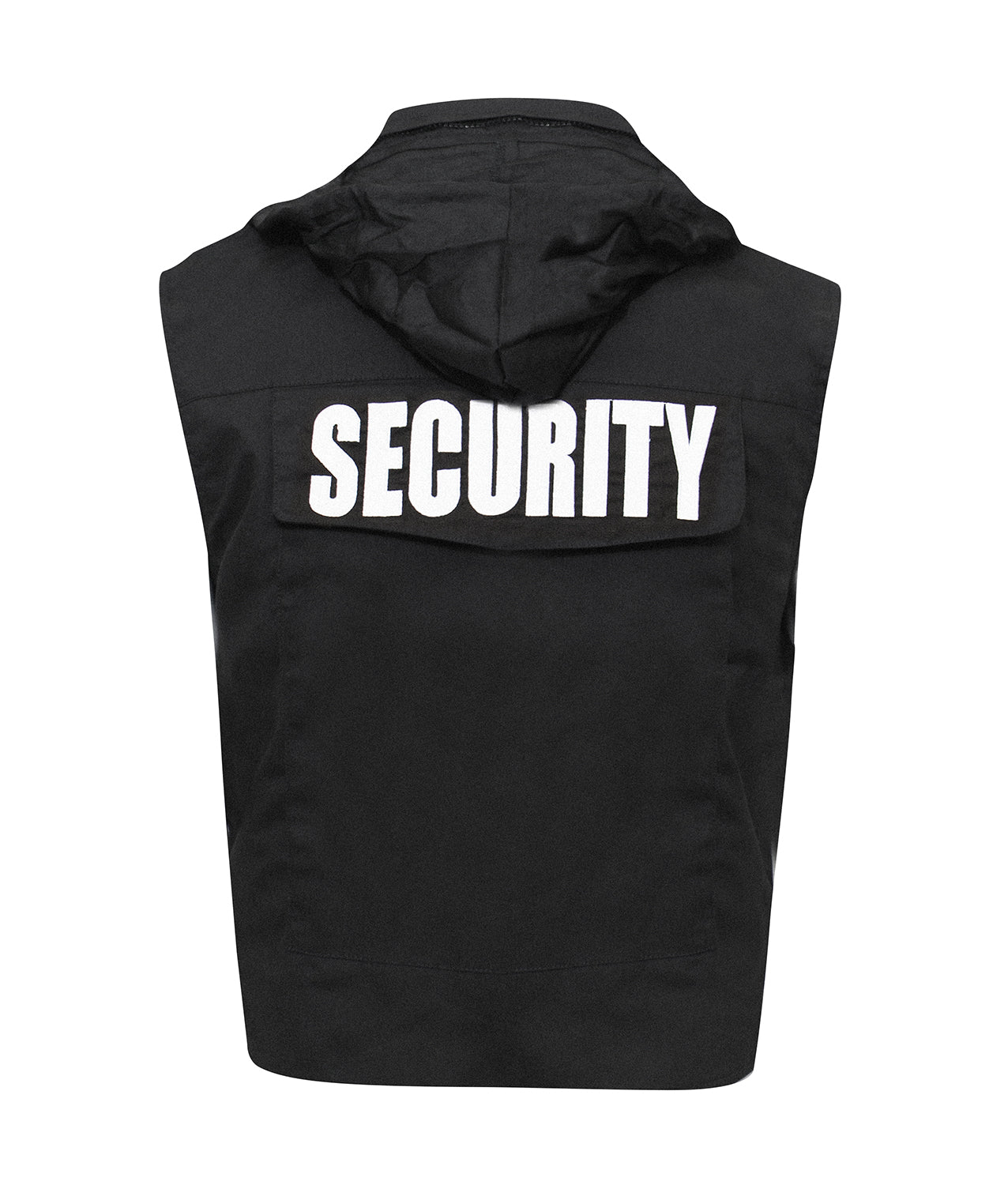 Black SECURITY Ranger Vest Cotton Bouncer Security Guard Hooded Vests