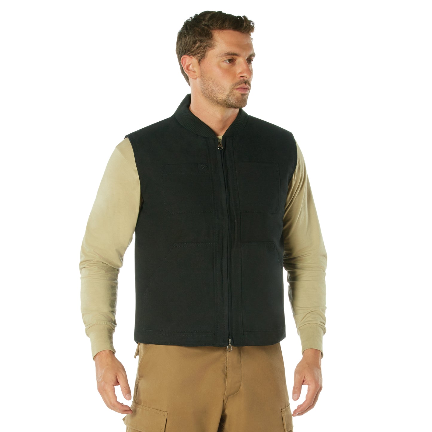 Concealed Carry Backwoods Canvas Vest Men's Black Tactical Vest