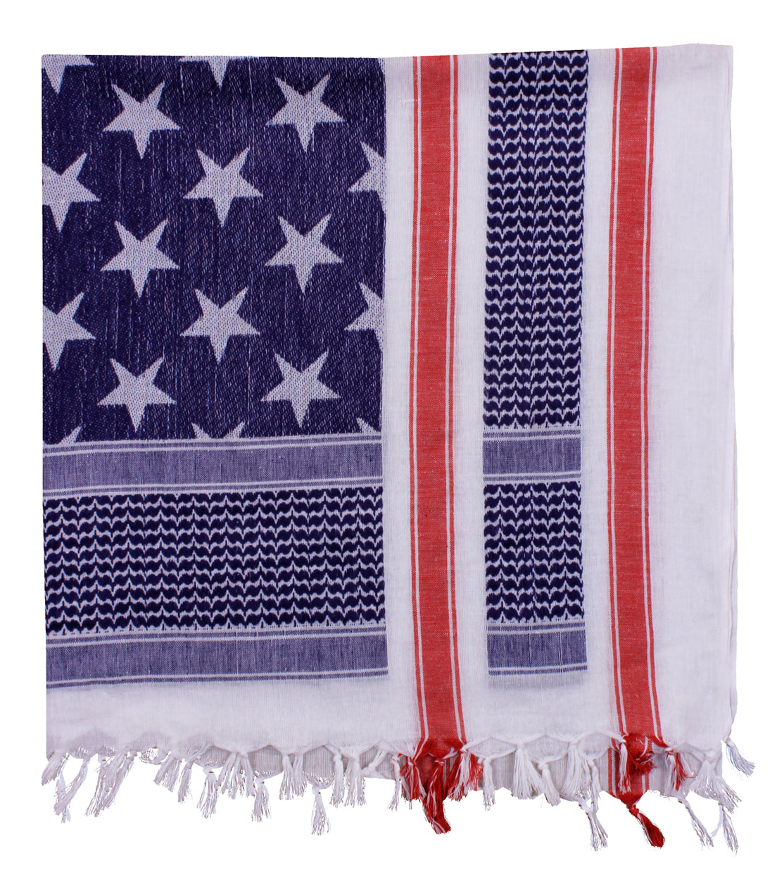 Red White and Blue Stars & Stripes US Flag Shemagh Tactical Desert Scarf