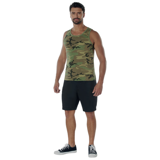 Vintage Woodland Camo Camouflage Tank Top