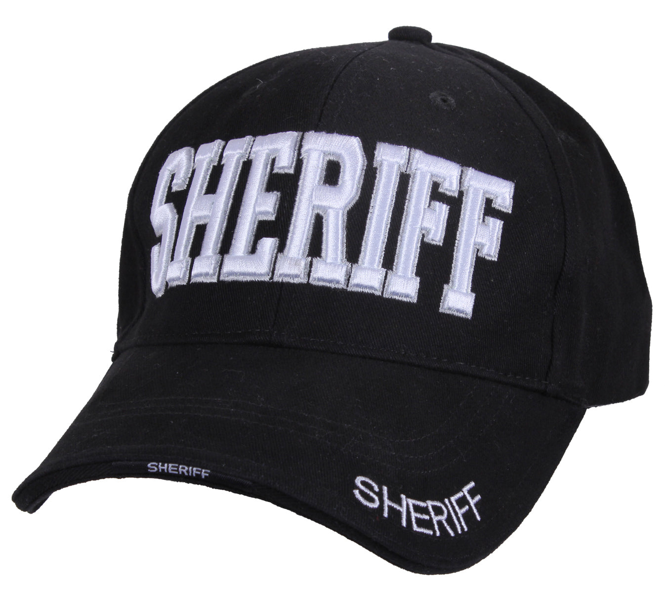 Black Embroidered SHERIFF Deluxe Low-Profile Baseball Hat - Rothco Police Cap