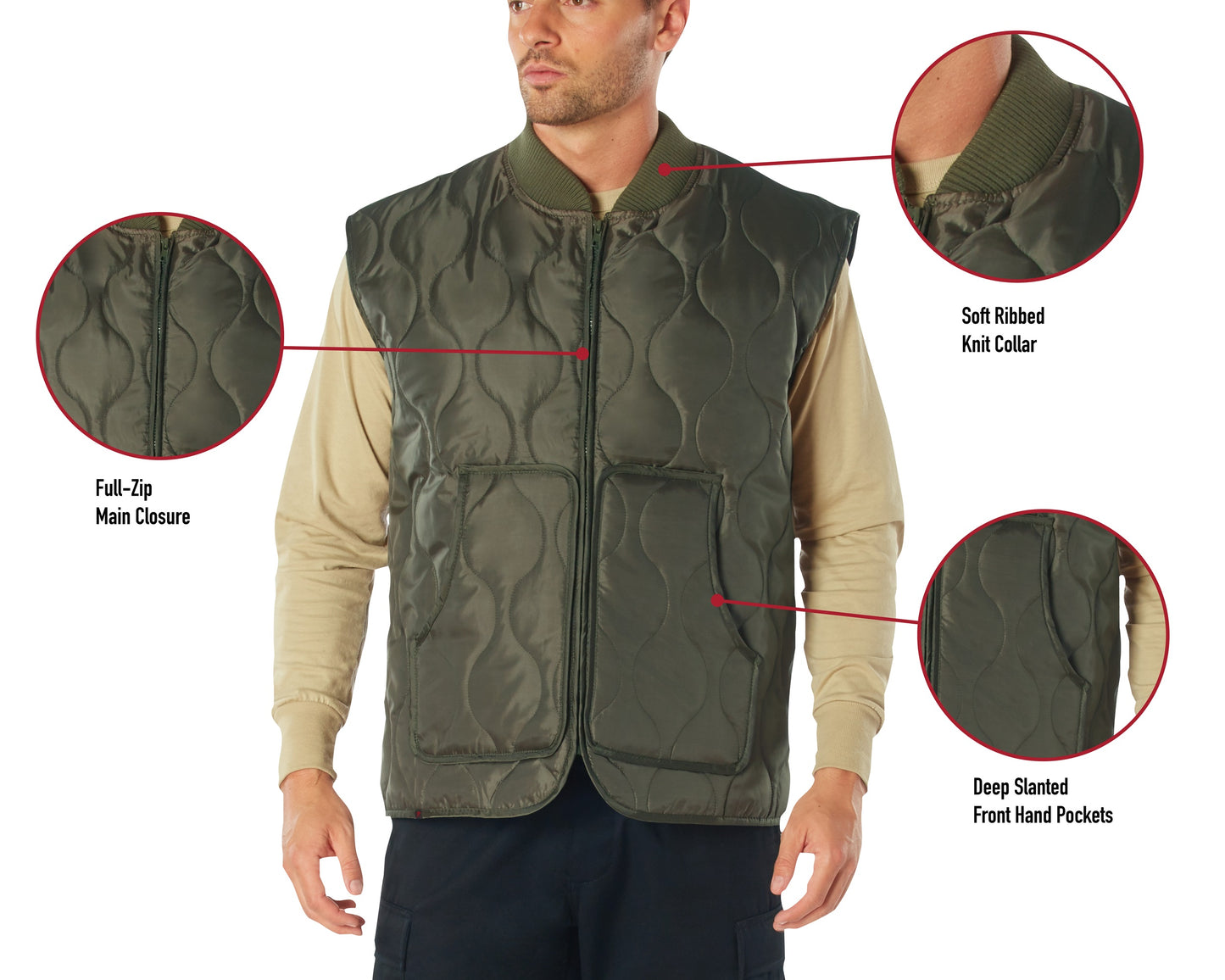 Rothco Men's Quilted Woobie Vest