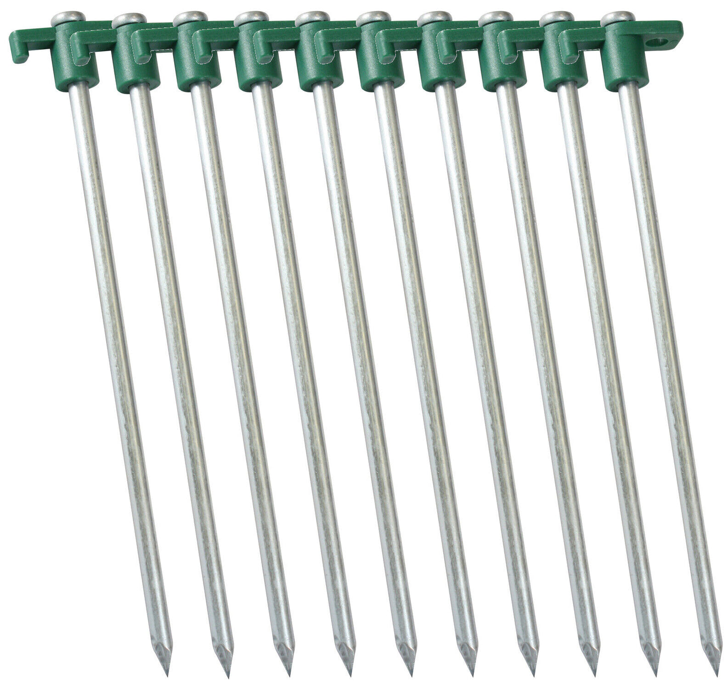 10 Inch Tent Stakes 10 Pack - Heavy Duty Nail Head Spike