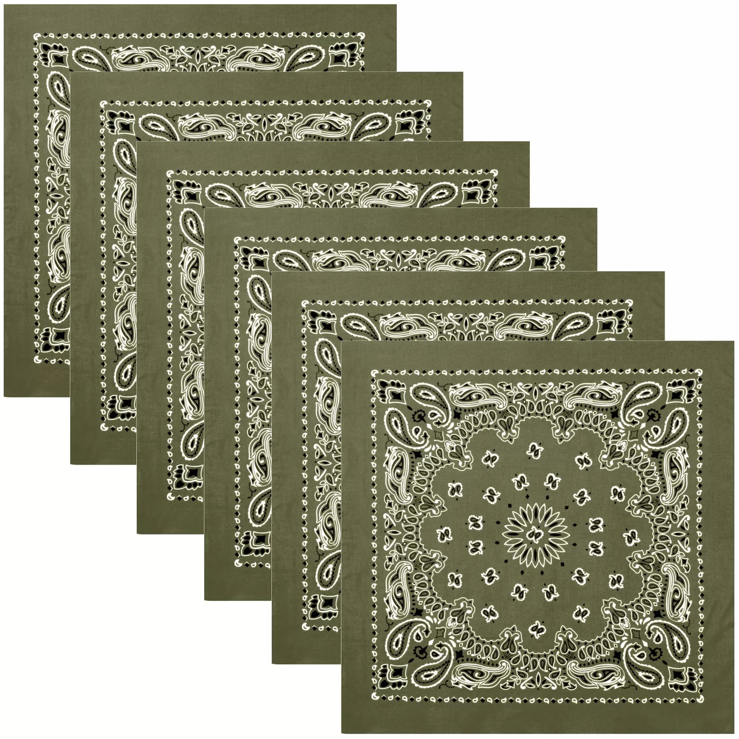 Trainmen Paisley Bandana 12-Pack Extra Large Head & Face Wrap 27"x27"