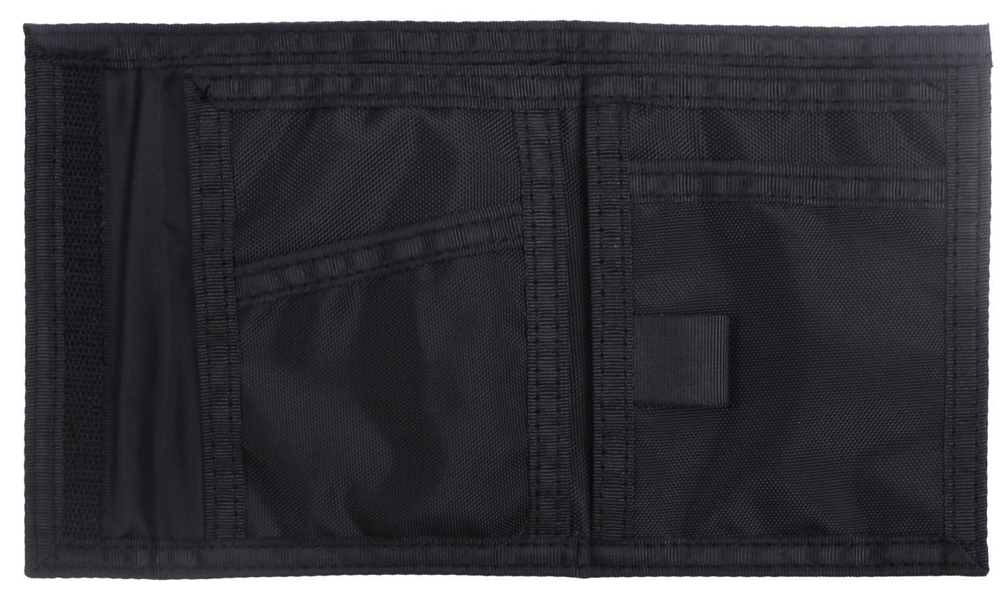 Thin Blue Line Flag Wallet - Black Nylon Tri-Fold Wallet With TBL Embroidery