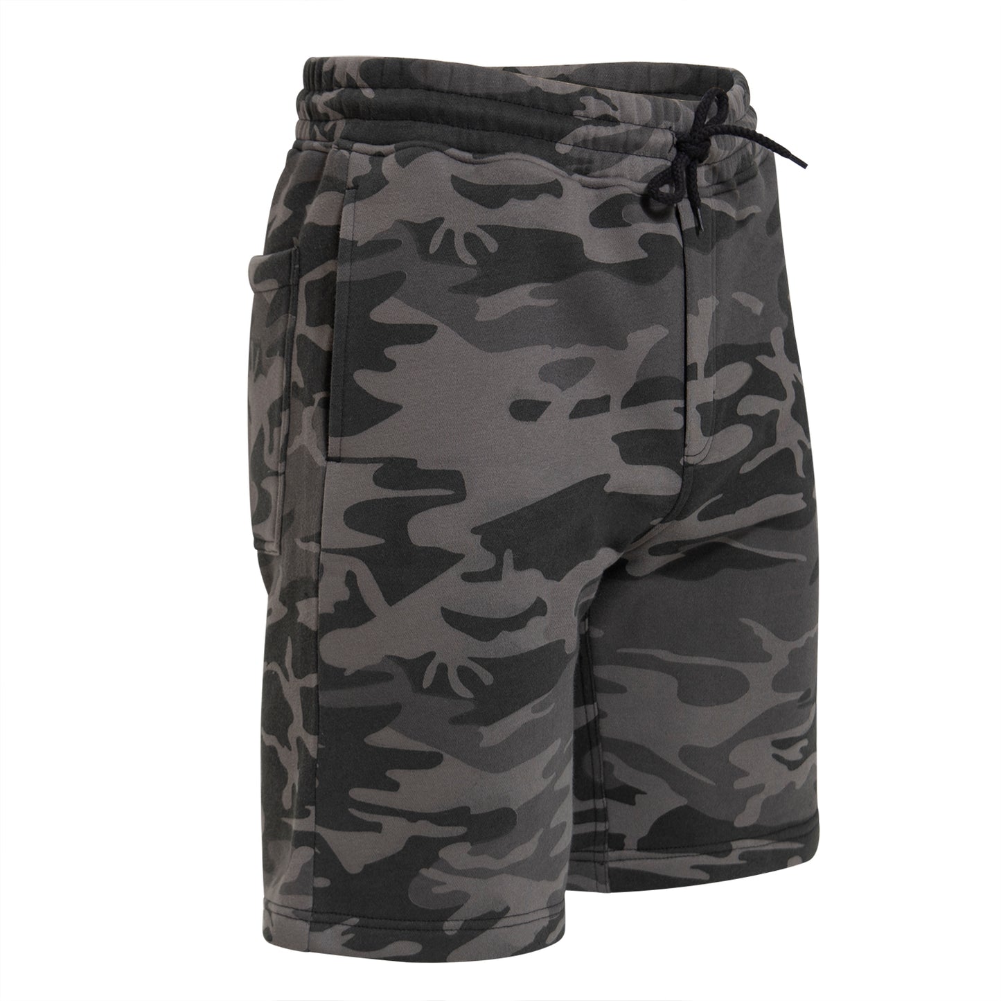 Men's Black Camo Sweatshorts With Pockets