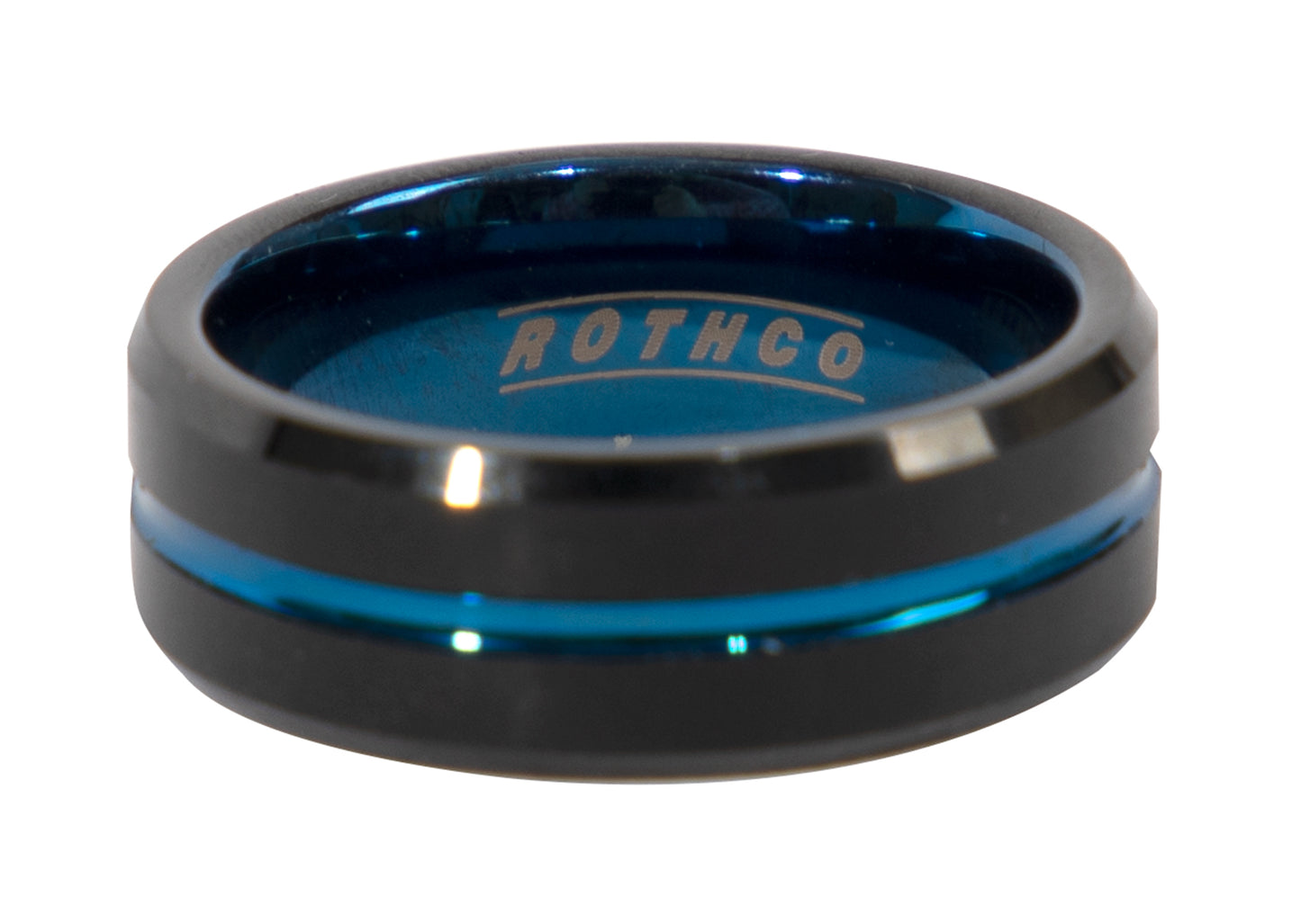 Tungsten Carbide Thin Blue Line Wedding Ring