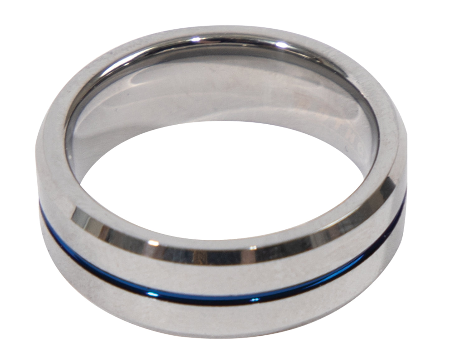 Tungsten Carbide Thin Blue Line Wedding Ring