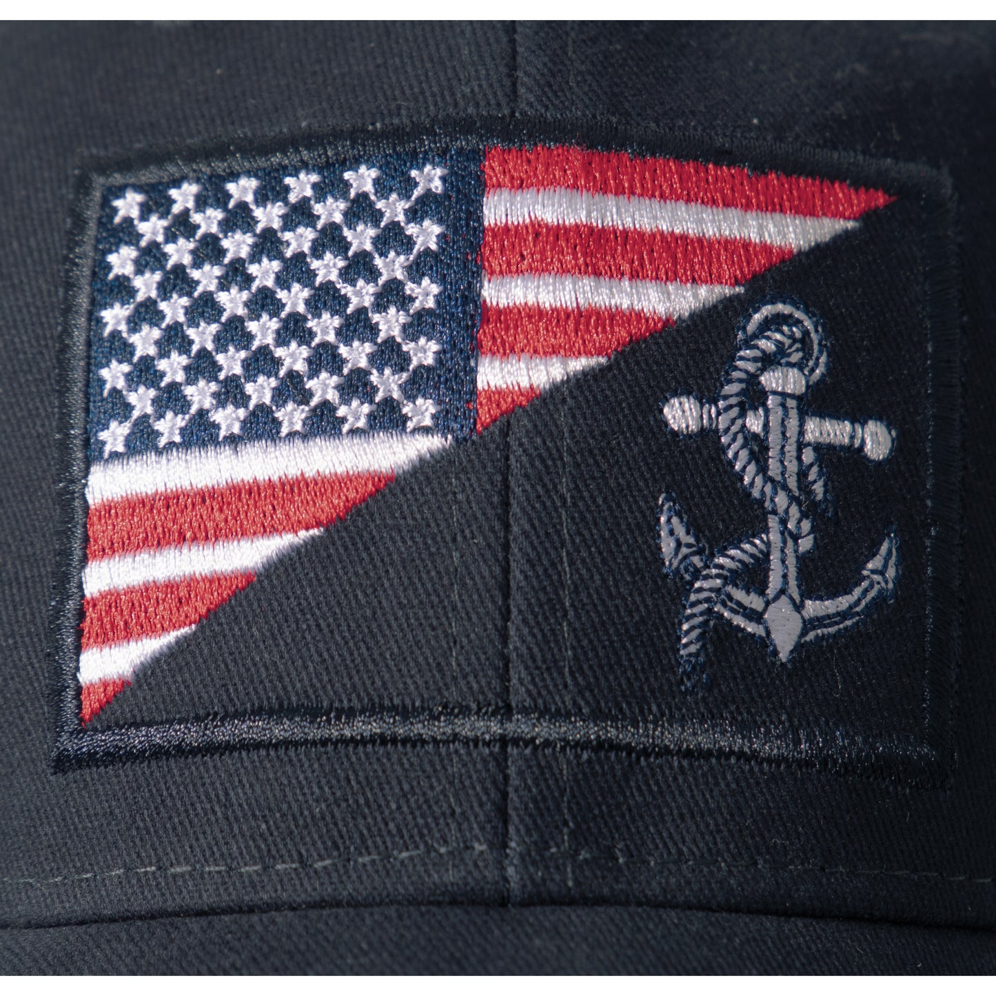 Navy Blue or Coyote Brown US Navy Anchor/US Flag Adjustable Baseball Hat Cap