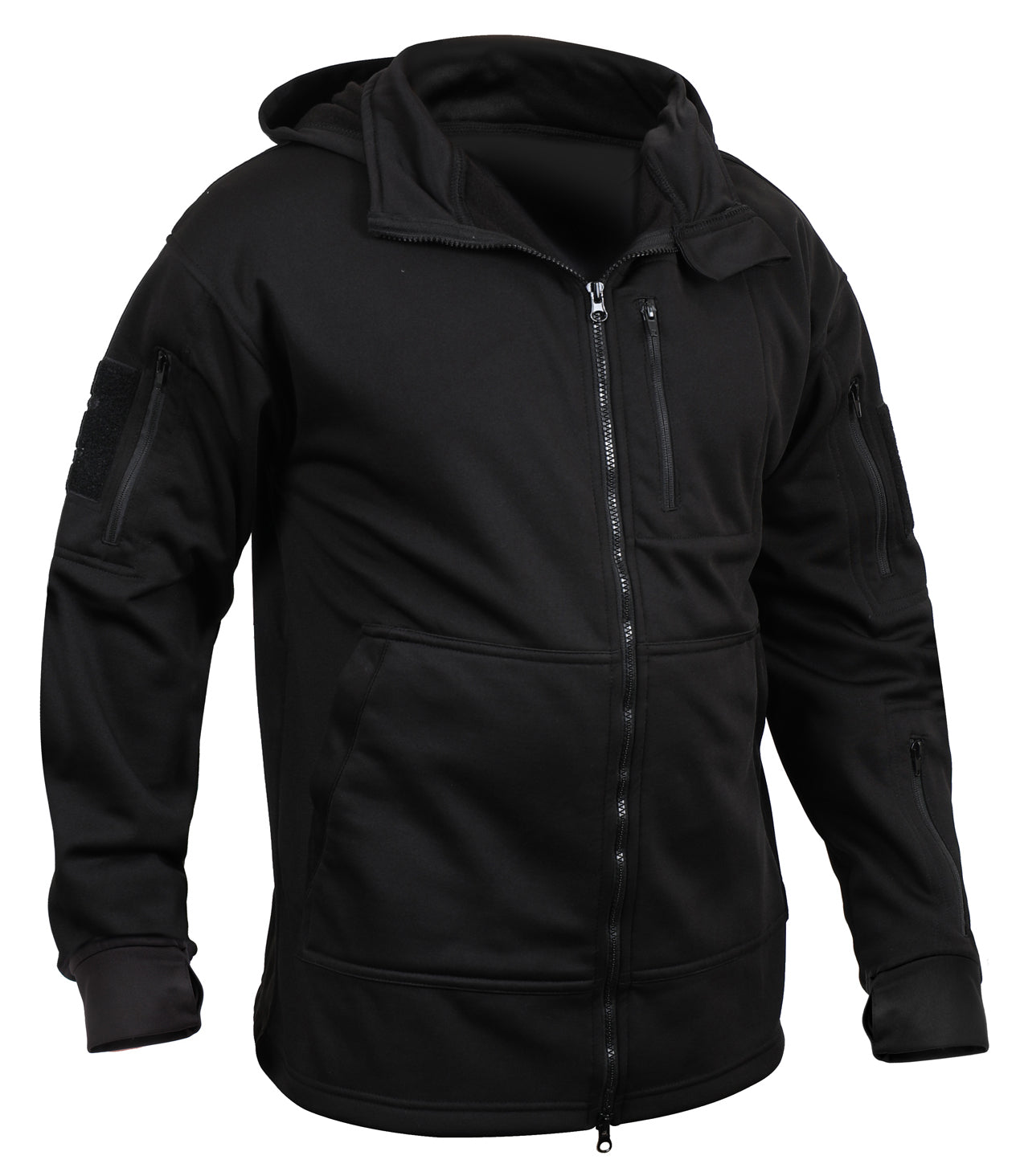 Rothco Men's Tactical Zip Up Hoodie Black Zippered Hooded