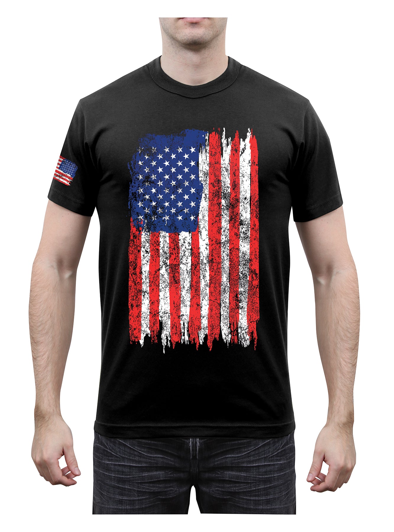 Rothco Men's Athletic Fit Distressed US Flag T-Shirt