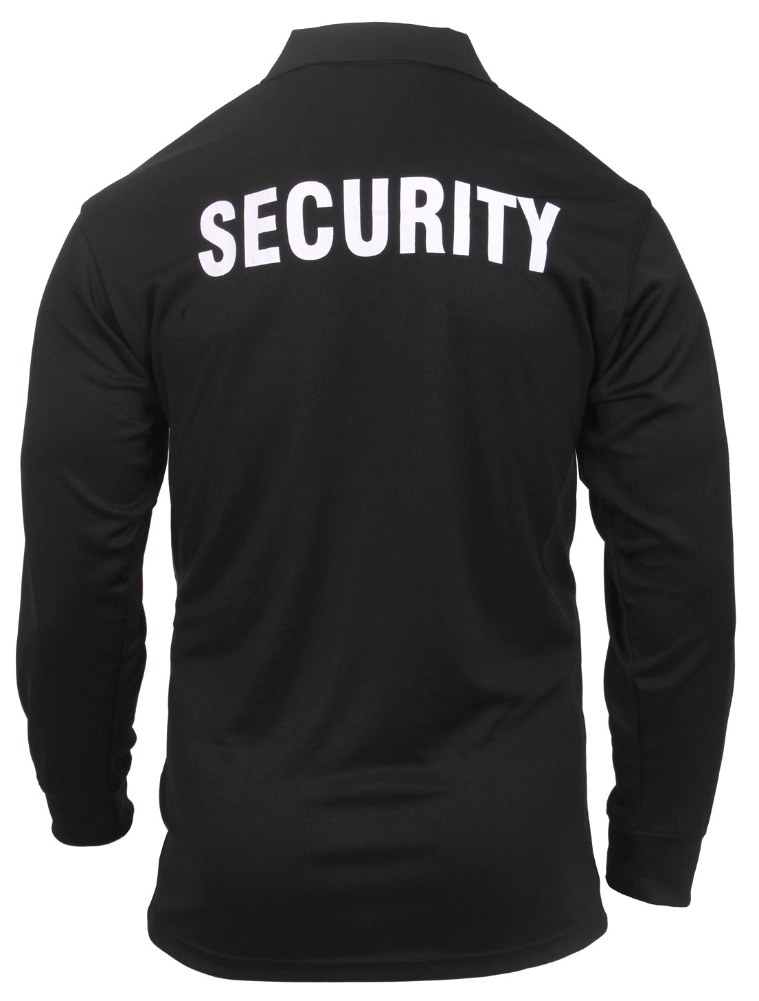 Rothco Moisture Wicking Long Sleeve Security Polo - Men's Black Collared Shirt