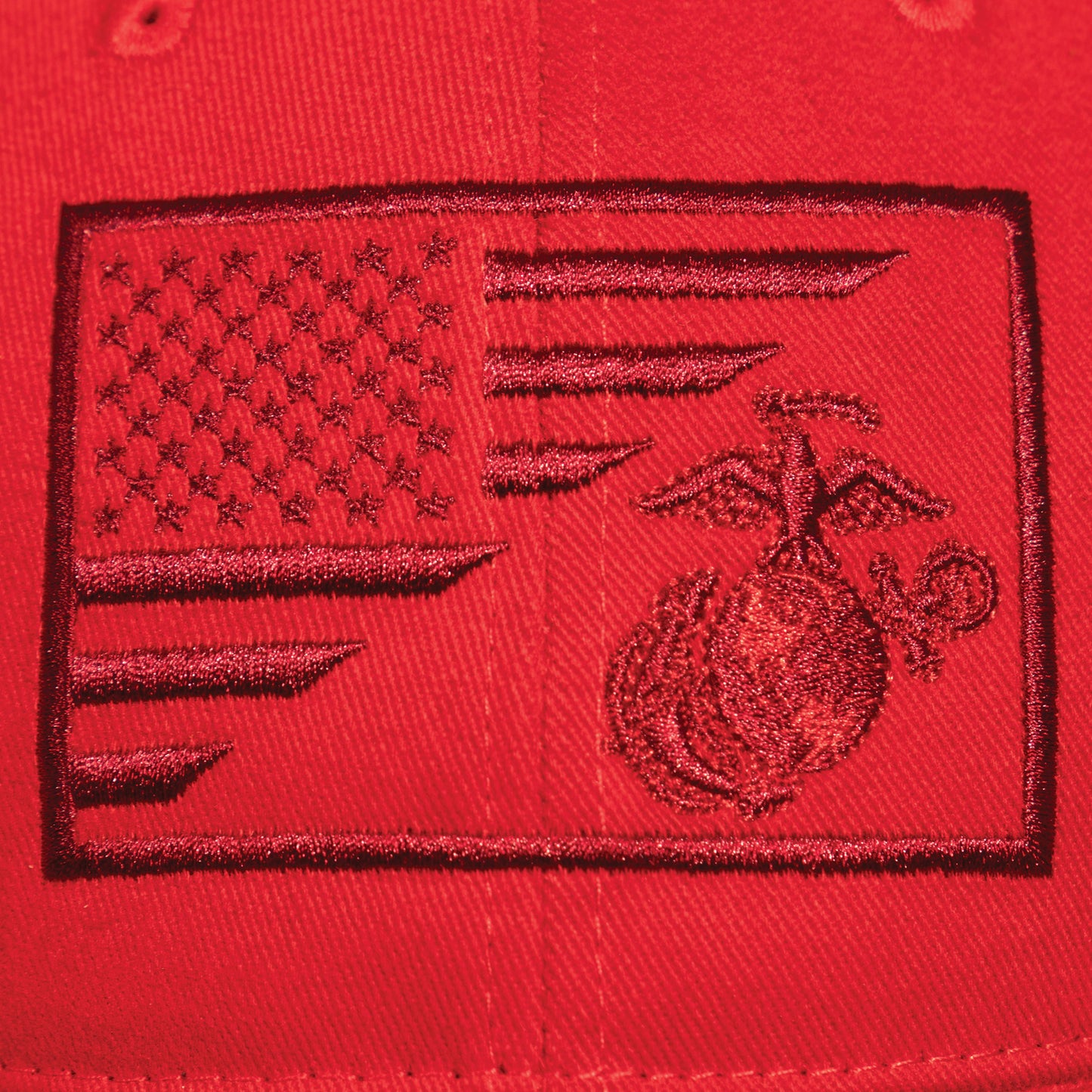 Red USMC Eagle, Globe and Anchor Insignia/ US Flag Baseball Cap Adjustable