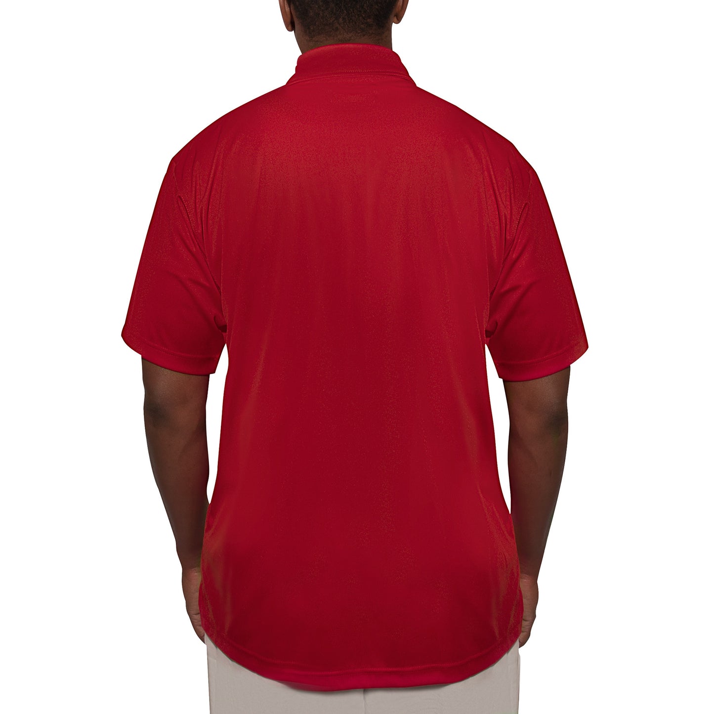 Men's Tactical Performance Polo Shirt In Grey or Red 3-Button Polyester Golf
