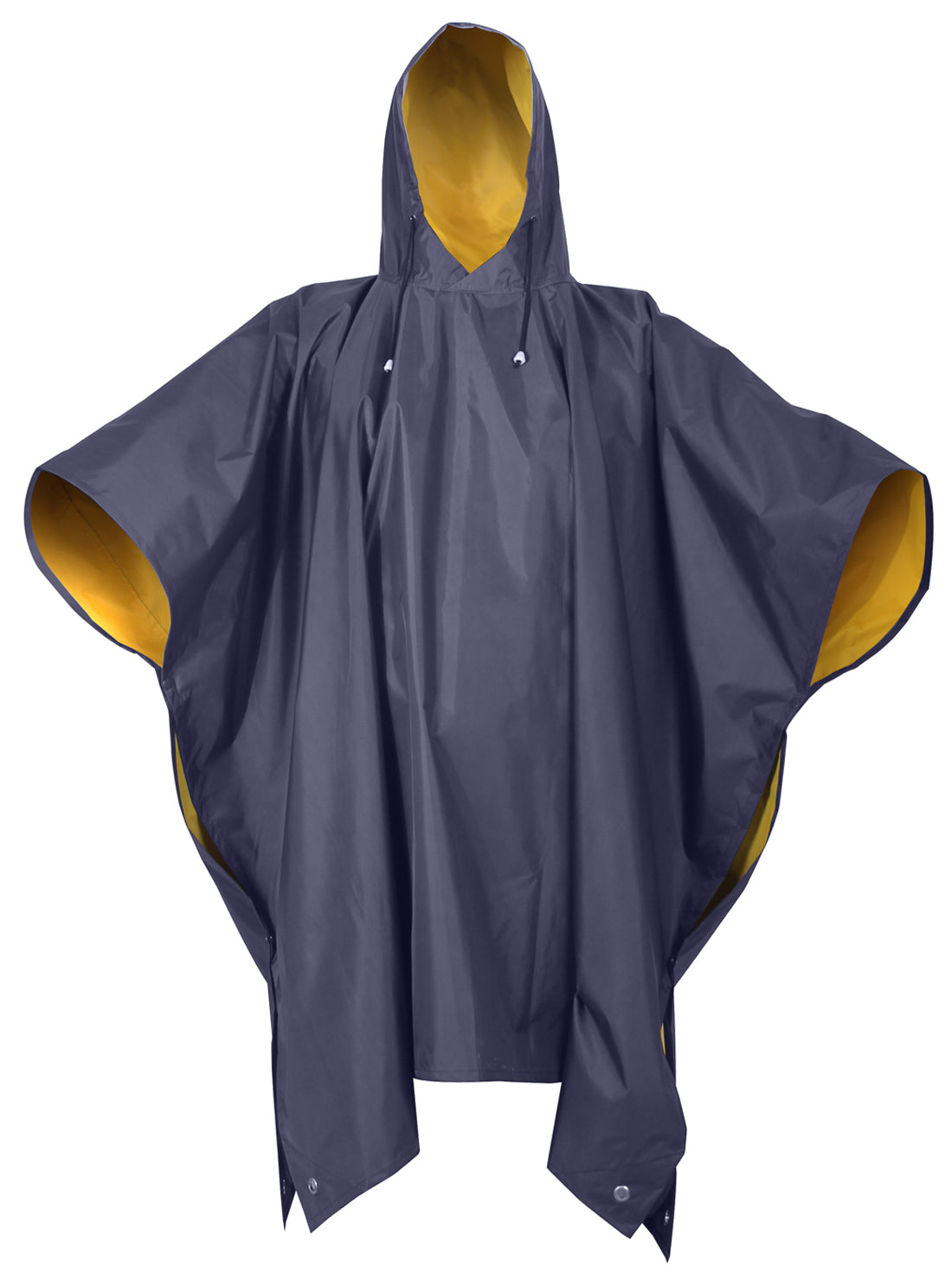 Rothco Reversible Yellow Waterproof PVC Rain Poncho With Drawstring Hood & Snaps