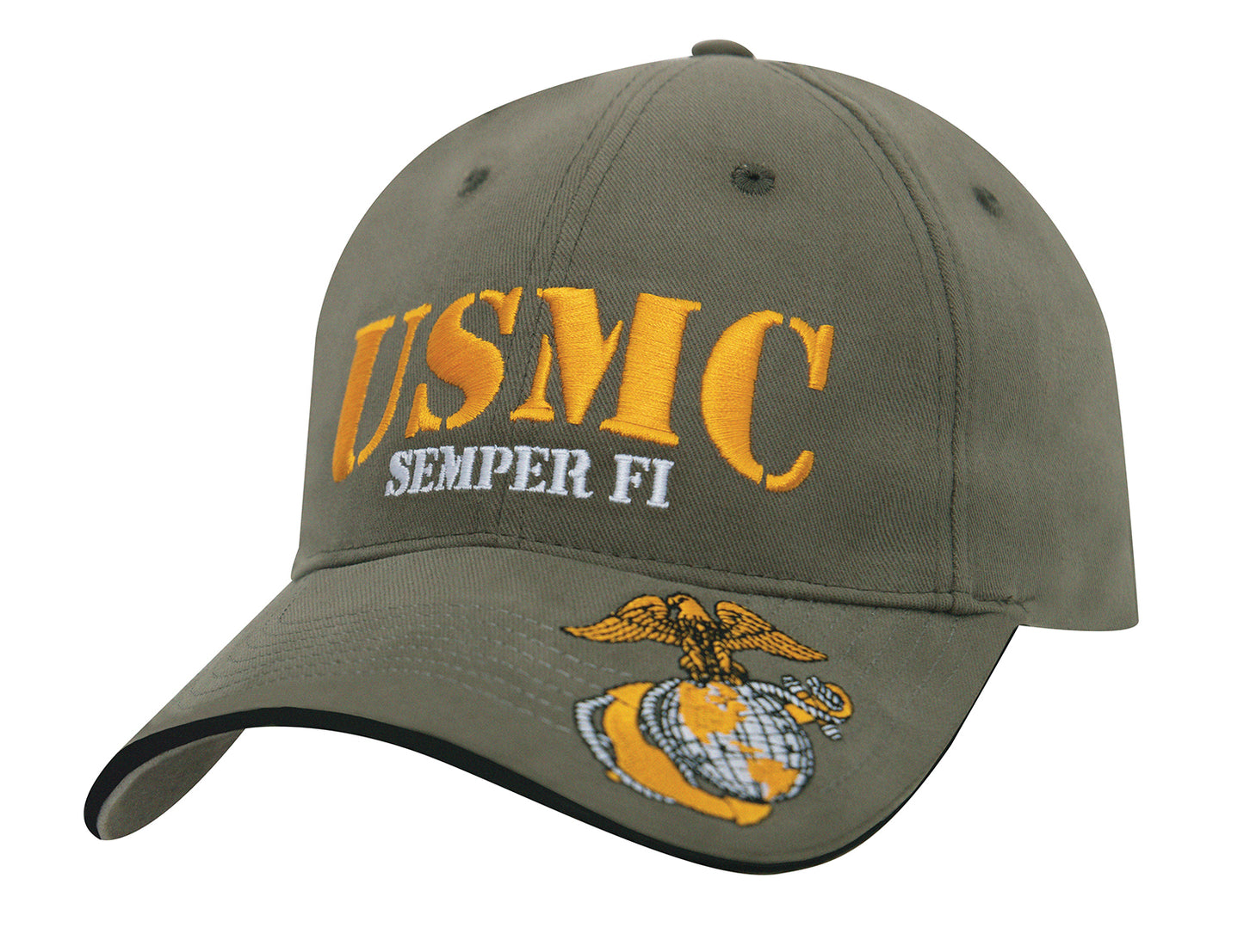 Rothco Embroidered USMC Semper Fi Mid Profile Strapback Adjustable Baseball Cap