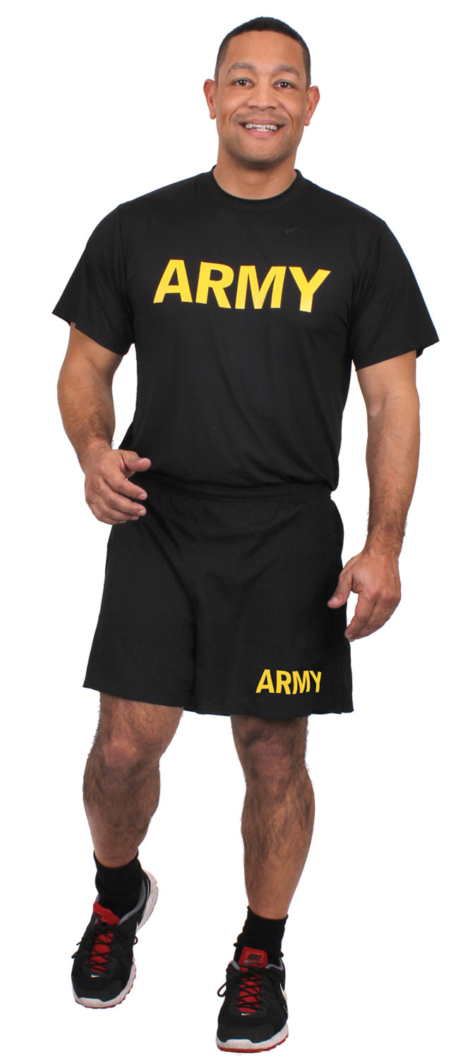 Black & Gold ARMY Physical Training Shorts - Rothco Mens PT Shorts