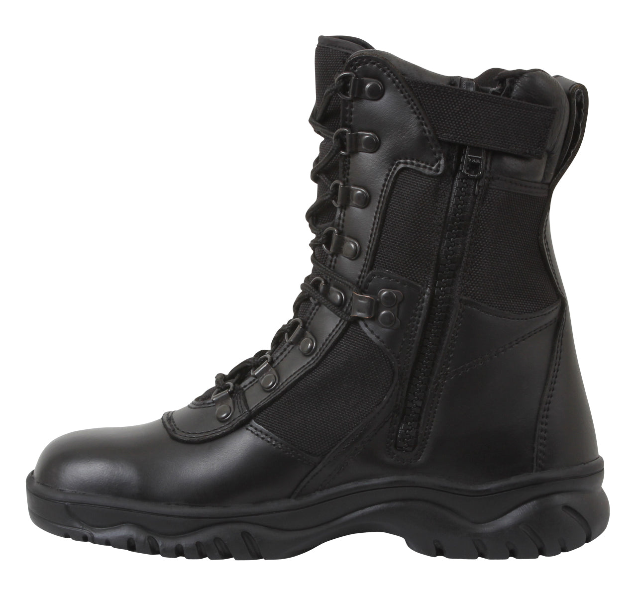 Forced Entry 8" Black Tactical Boot W/ Side Zipper - SWAT Boots