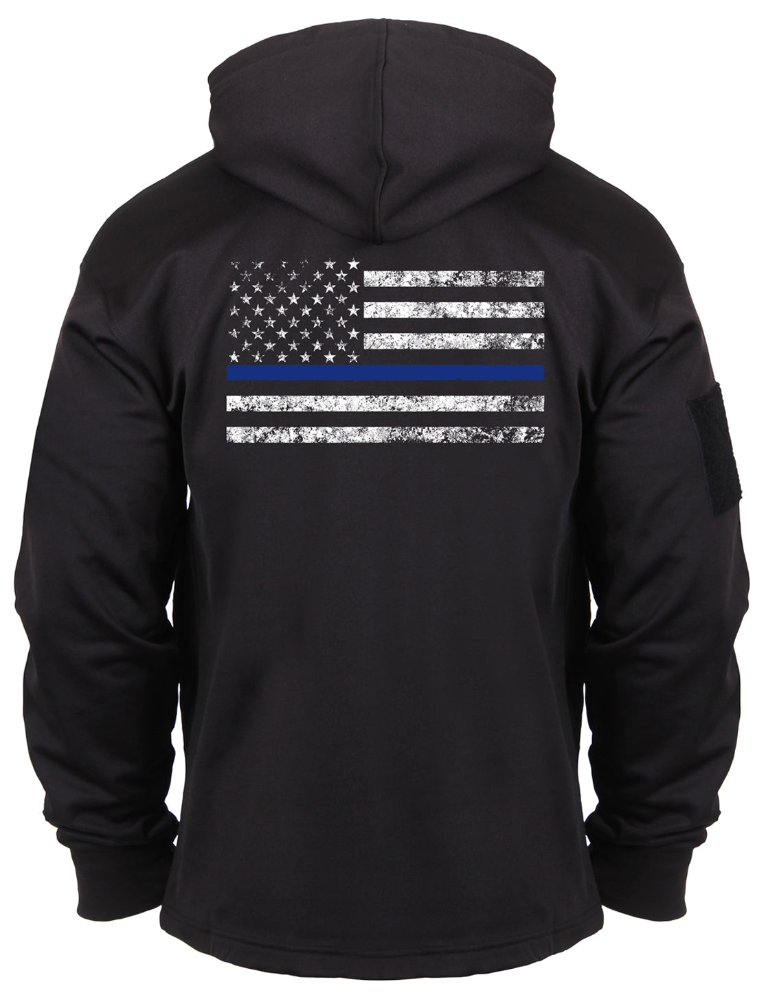 USA Flag Thin Blue Line Concealed Carry Hoodie Sweatshirt & Attachable TBL Patch