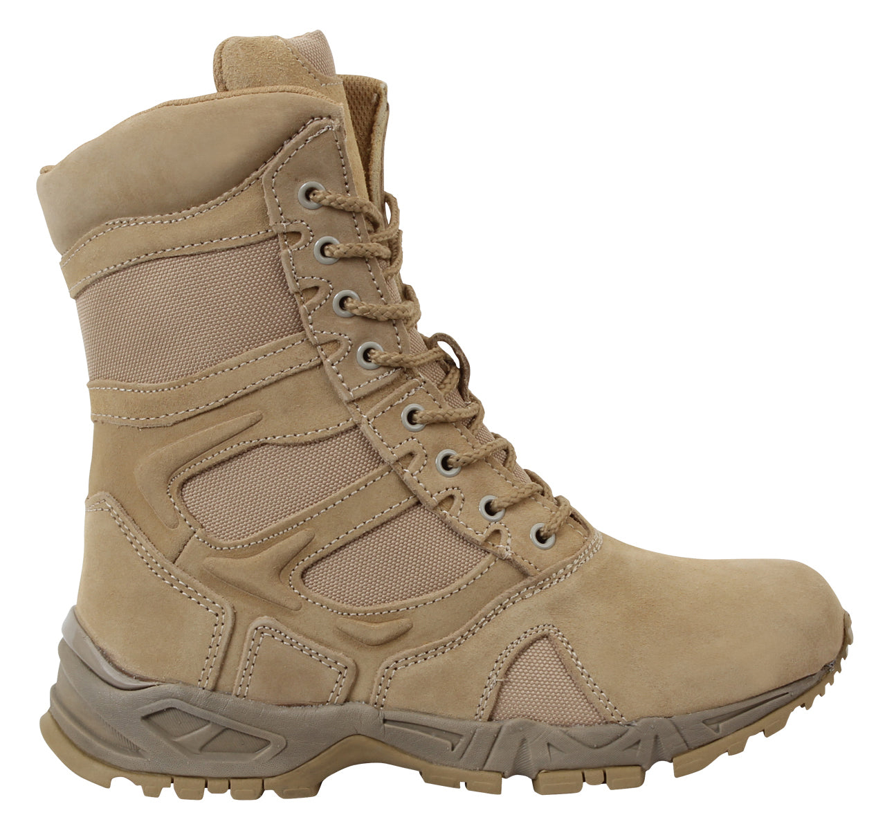 8" Desert Tan "Forced Entry" Deployment Boot - Side Zipper Work Boot