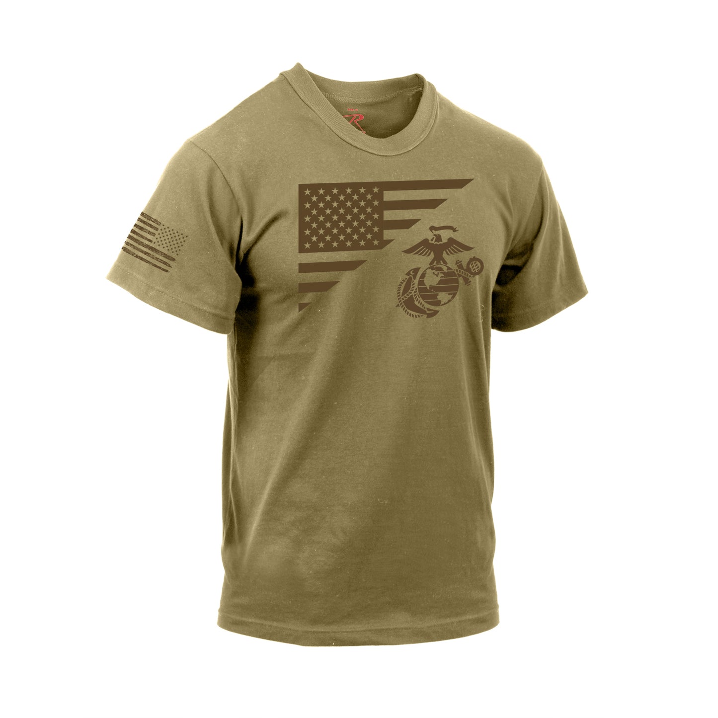 Men's US Flag and USMC Eagle with Globe & Anchor T Shirt