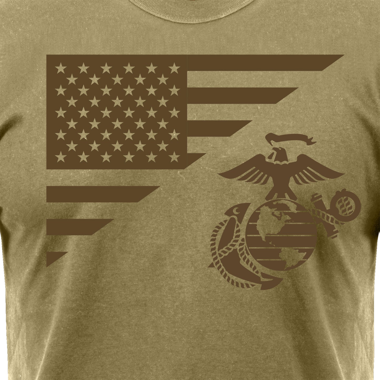 Men's US Flag and USMC Eagle with Globe & Anchor T Shirt