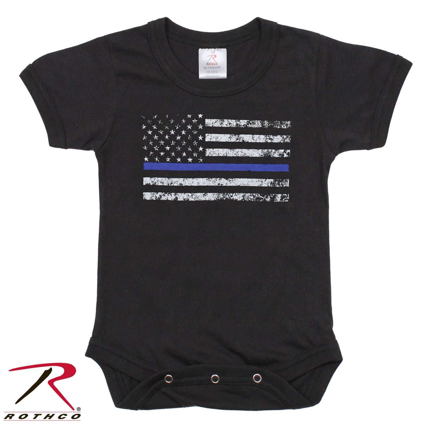 Infant Thin Blue Line One-Piece Bodysuit, Babysuit Romper