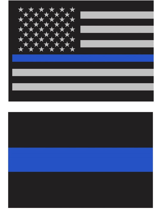 Thin Blue Line Car Window Decal - 3" Back Gum Police Support TBL Sticker Decals