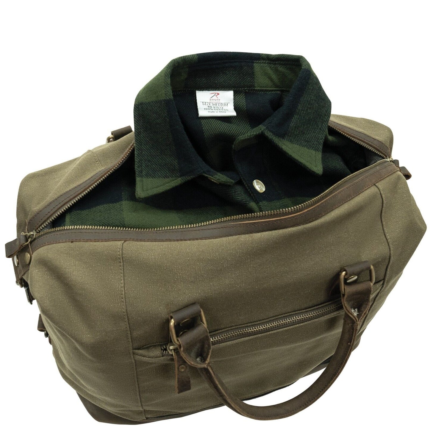 Rothco Carry-On Travel Bag - Olive Drab Canvas Duffle Bag