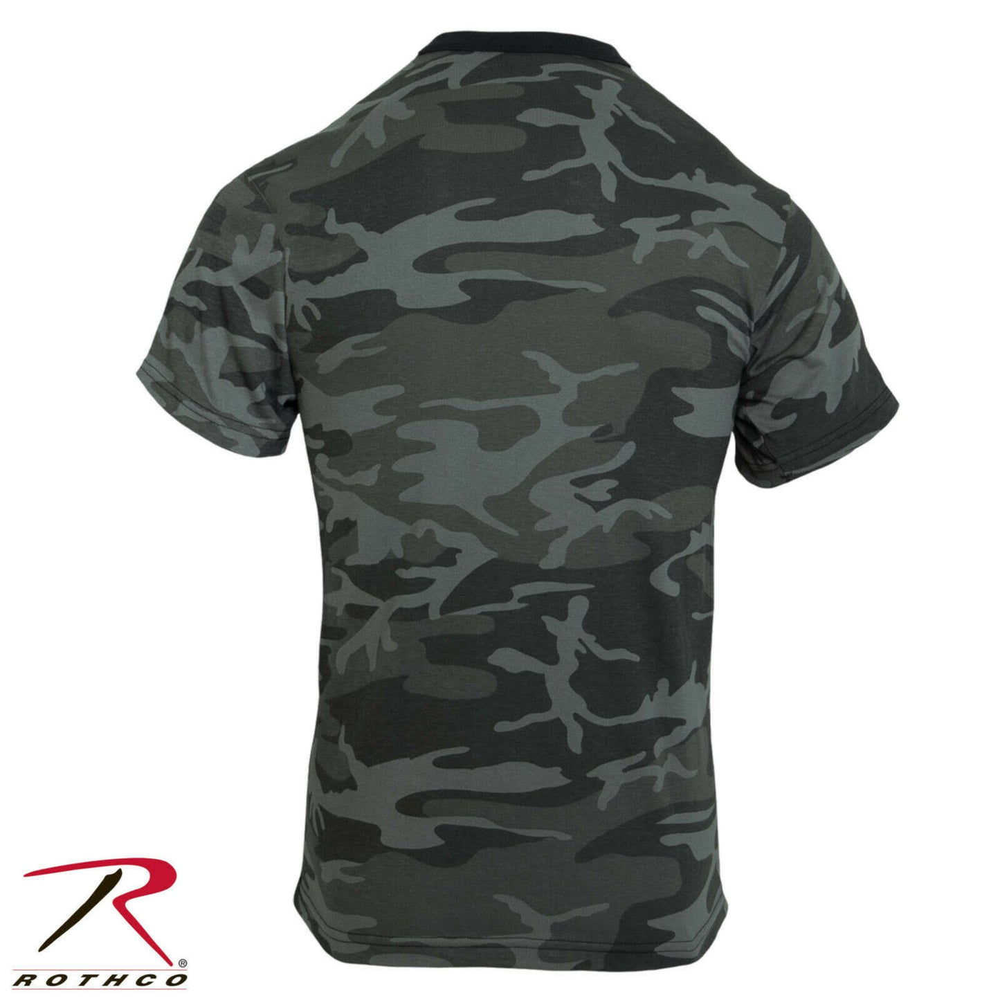 Rothco Black Camo T-Shirt- Poly Cotton Fashion Tees