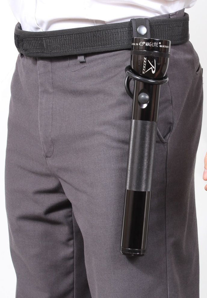 Two Ring Stick or Flashlight Holder - Fits Duty Belts Up To 2.25 Inches Wide