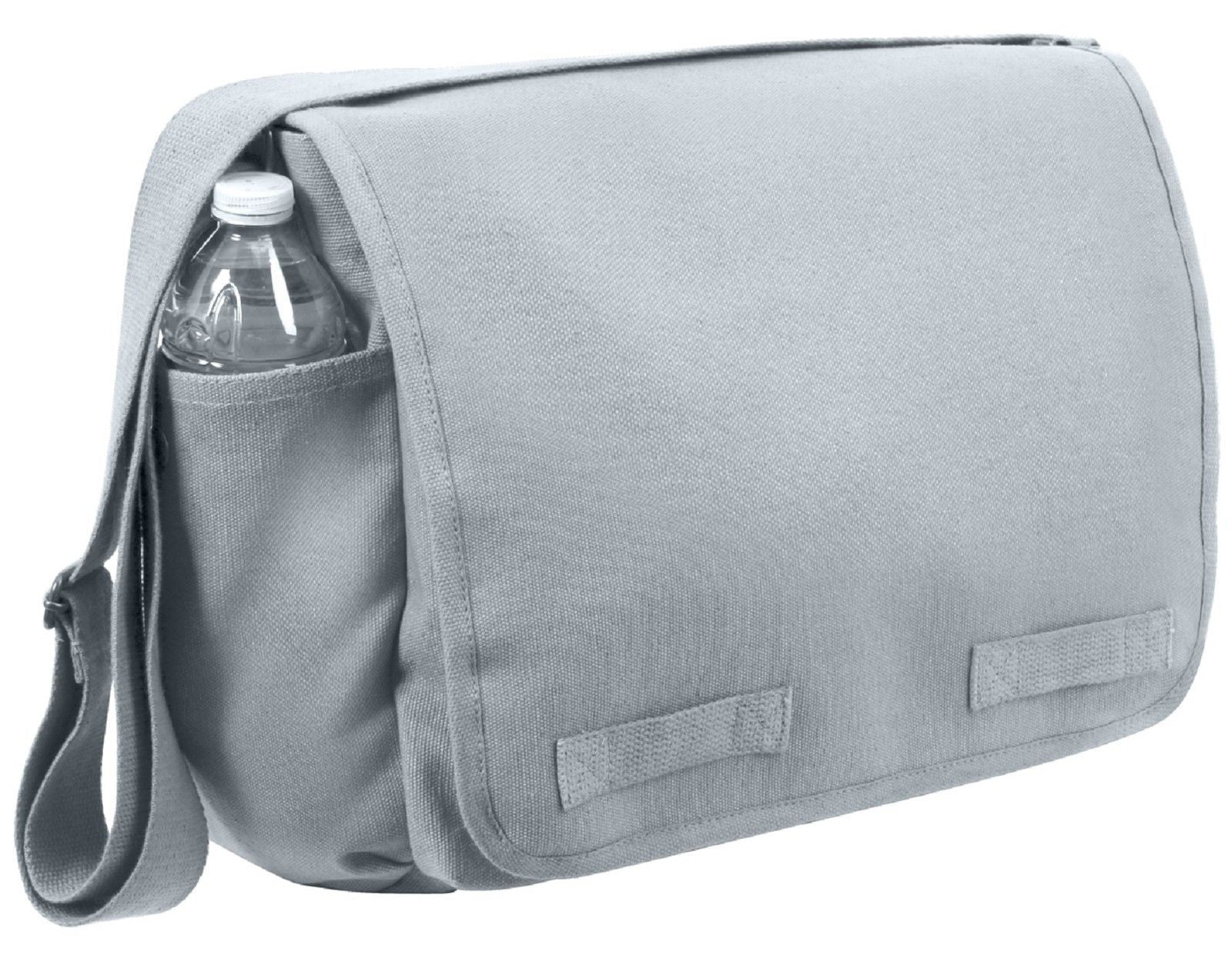 Vintage Grey Heavyweight Cotton Canvas Shoulder Messenger Bag Rothco 8 Grunt Force