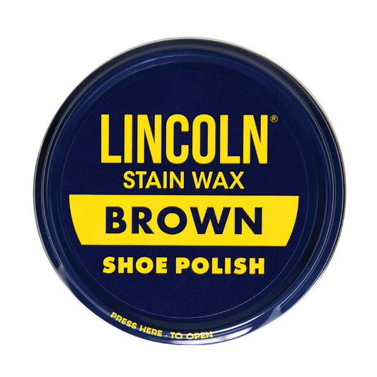 Brown 70 Gram Lincoln Stain Wax Shoe Polish - Made In USA