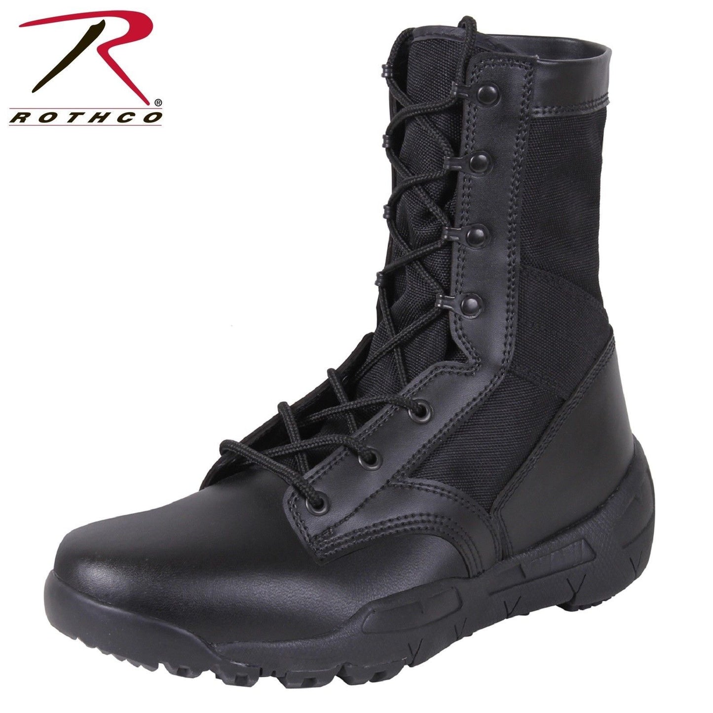 Lightweight V-Max Tactical Boots - Rothco Black 8.5" Field Duty Work Boot