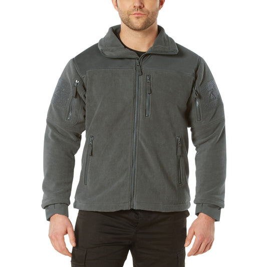 Men's Charcoal Grey Spec Ops Tactical Fleece Jacket With Thermal Insulation