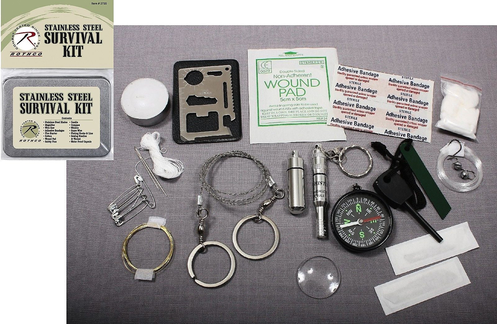 Survival Kit - Hiking, Camping, Hunting Outdoor Emergency Tin w/ Many –  Grunt Force