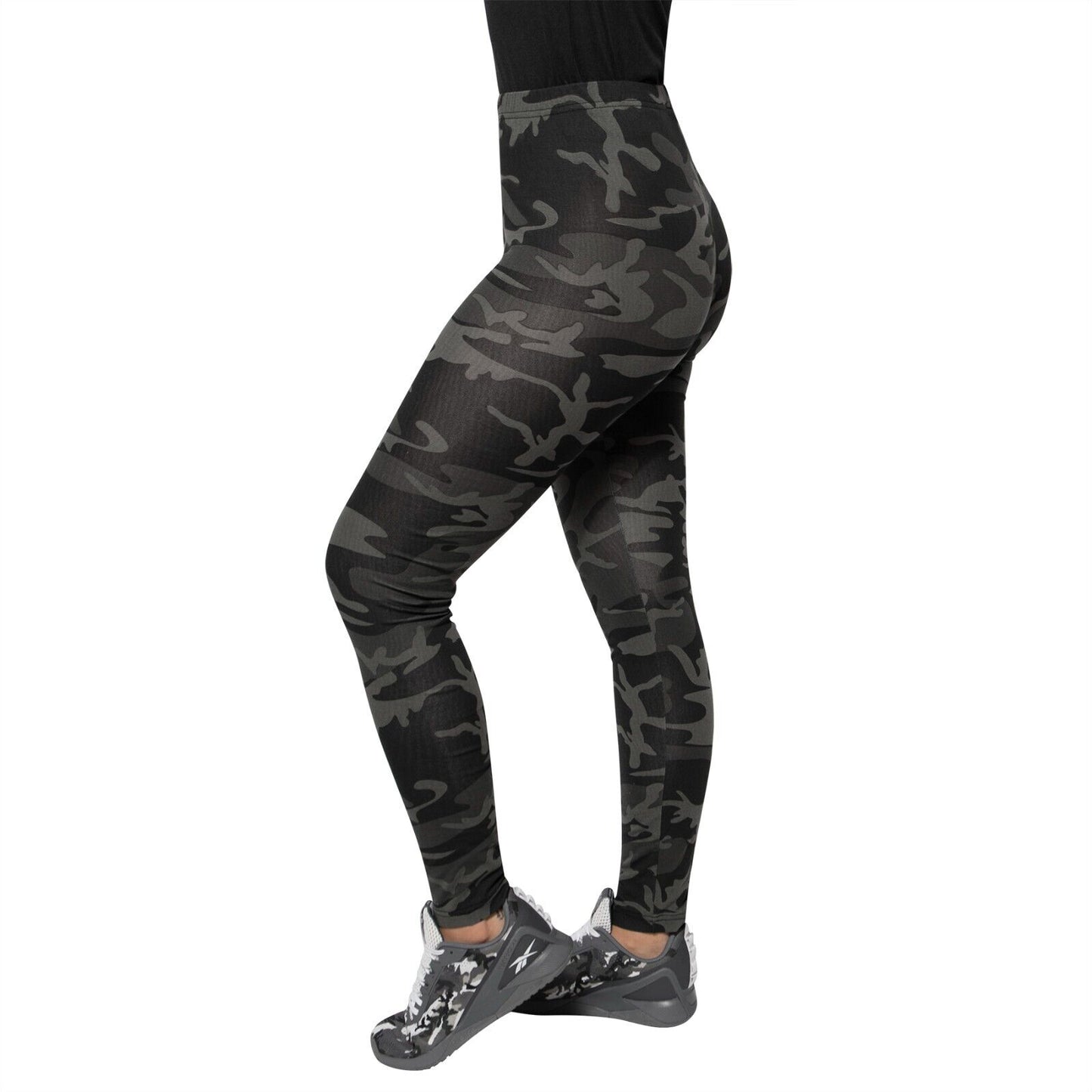 Womens Black Camo Leggings Super Soft Form Fitting