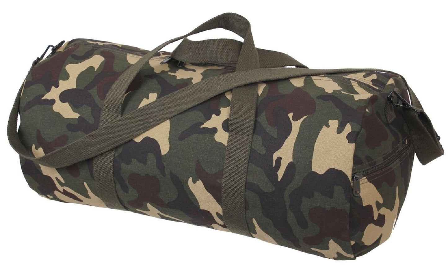24" Woodland Camouflage Heavyweight Cotton Canvas Shoulder Messenger Bag 2234