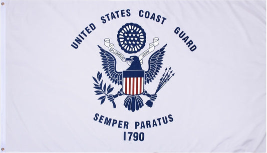 US Coast Guard Flag 3' X 5' - "United States Coast Guard Semper Paratus 1790"
