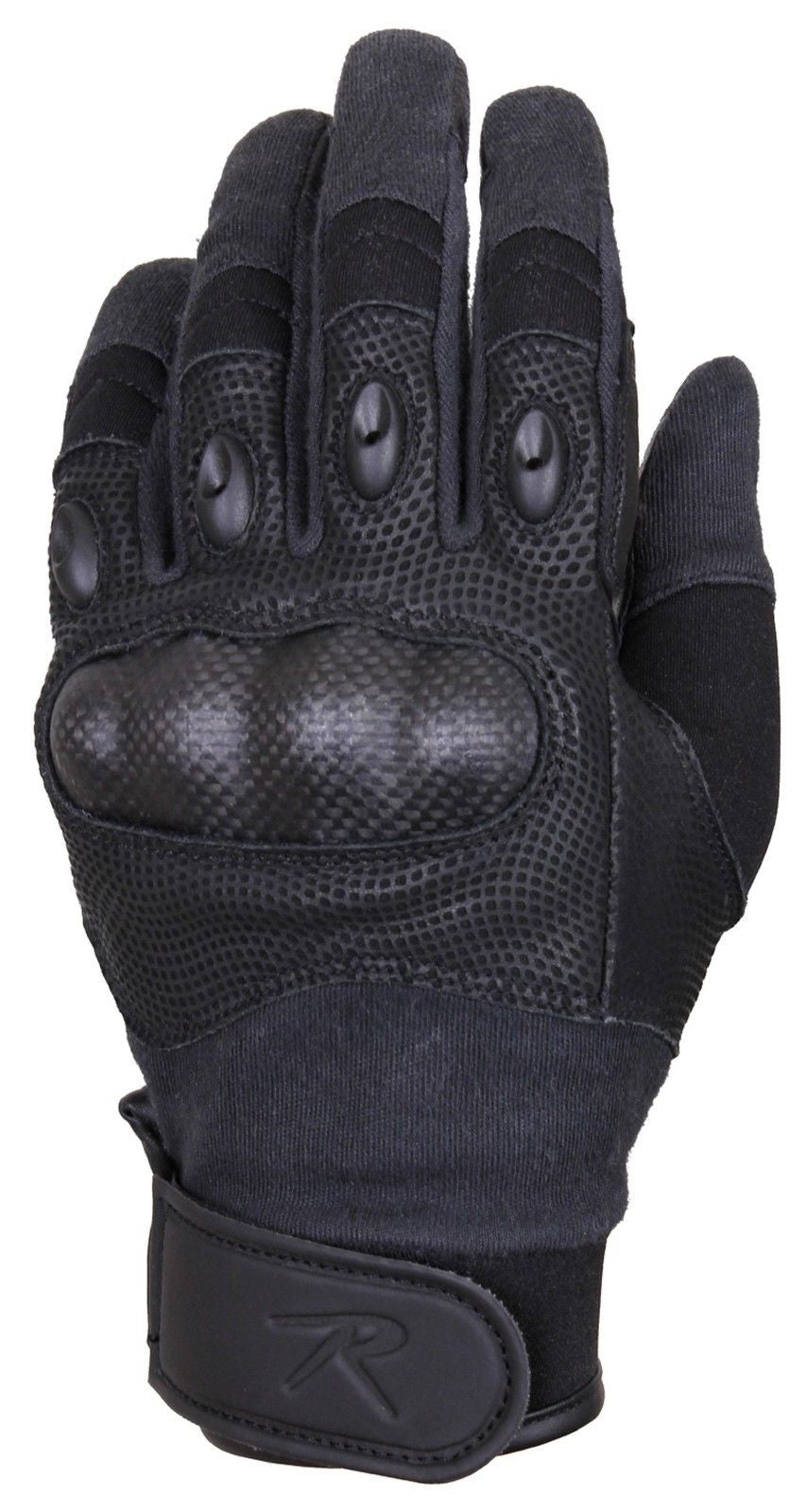 Carbon Fiber Hard Knuckle Tactical Gloves - Rothco Black Gloves