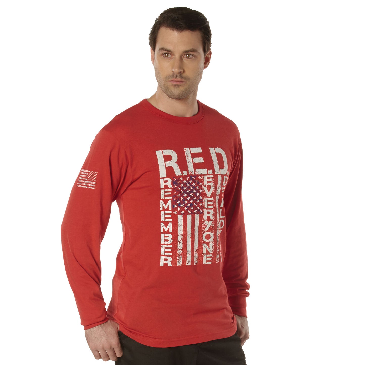 Long Sleeve R.E.D. (Remember Everyone Deployed) Athletic Fit T-Shirt