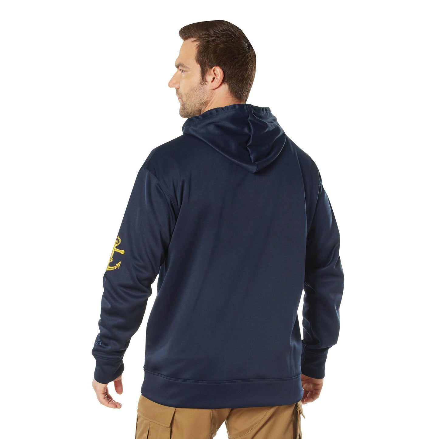 US Navy Emblem Pullover Hooded Sweatshirt - Embroidered NAVY Logo Hoodie