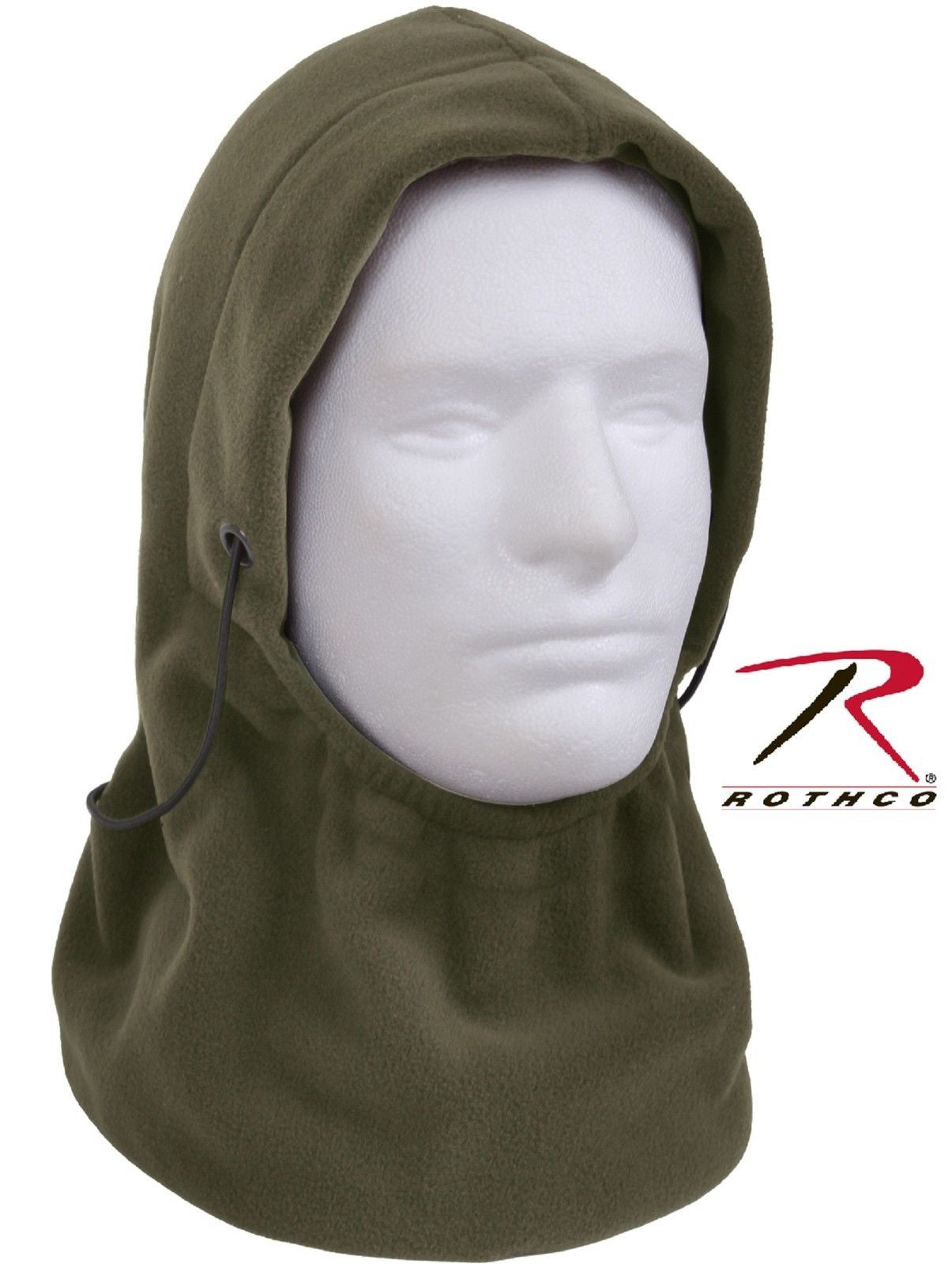 Olive Drab Green Polar Fleece Winter Balaclava - Adults Head, Neck & Face Cover