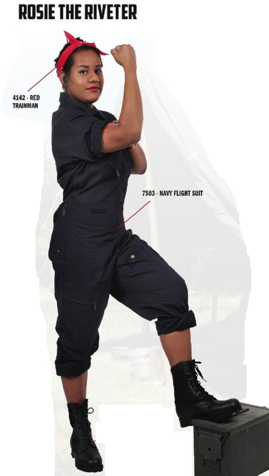 Women's Rosie The Riveter Halloween Costume - Adult Woman Uniform Dress