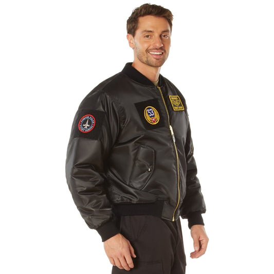 MA-1 Flight Jacket with Patches - Aviator Type Jacket Puffer Coat